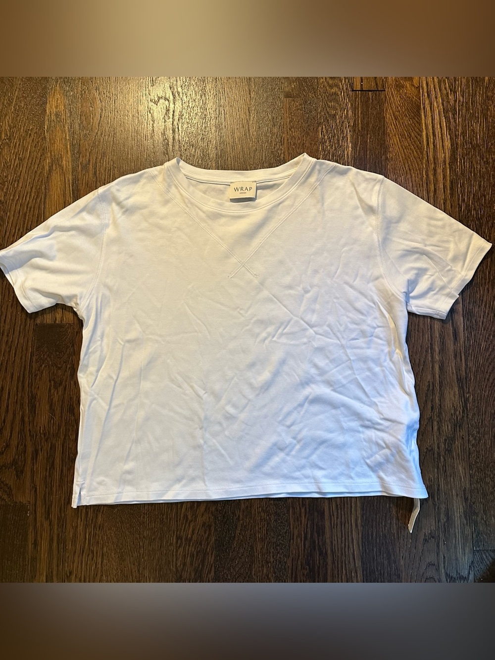 NWT Wrap London Women’s Basic White T-shirt Cross Neck Detail US 10 UK 14